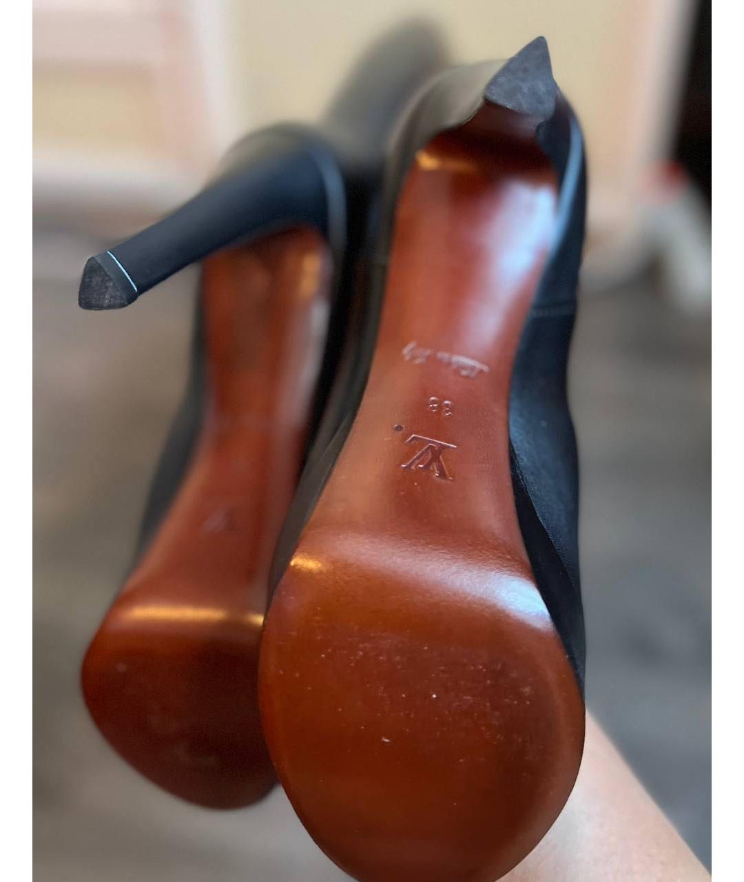 LOUIS VUITTON Черные кожаные сапоги, фото 3