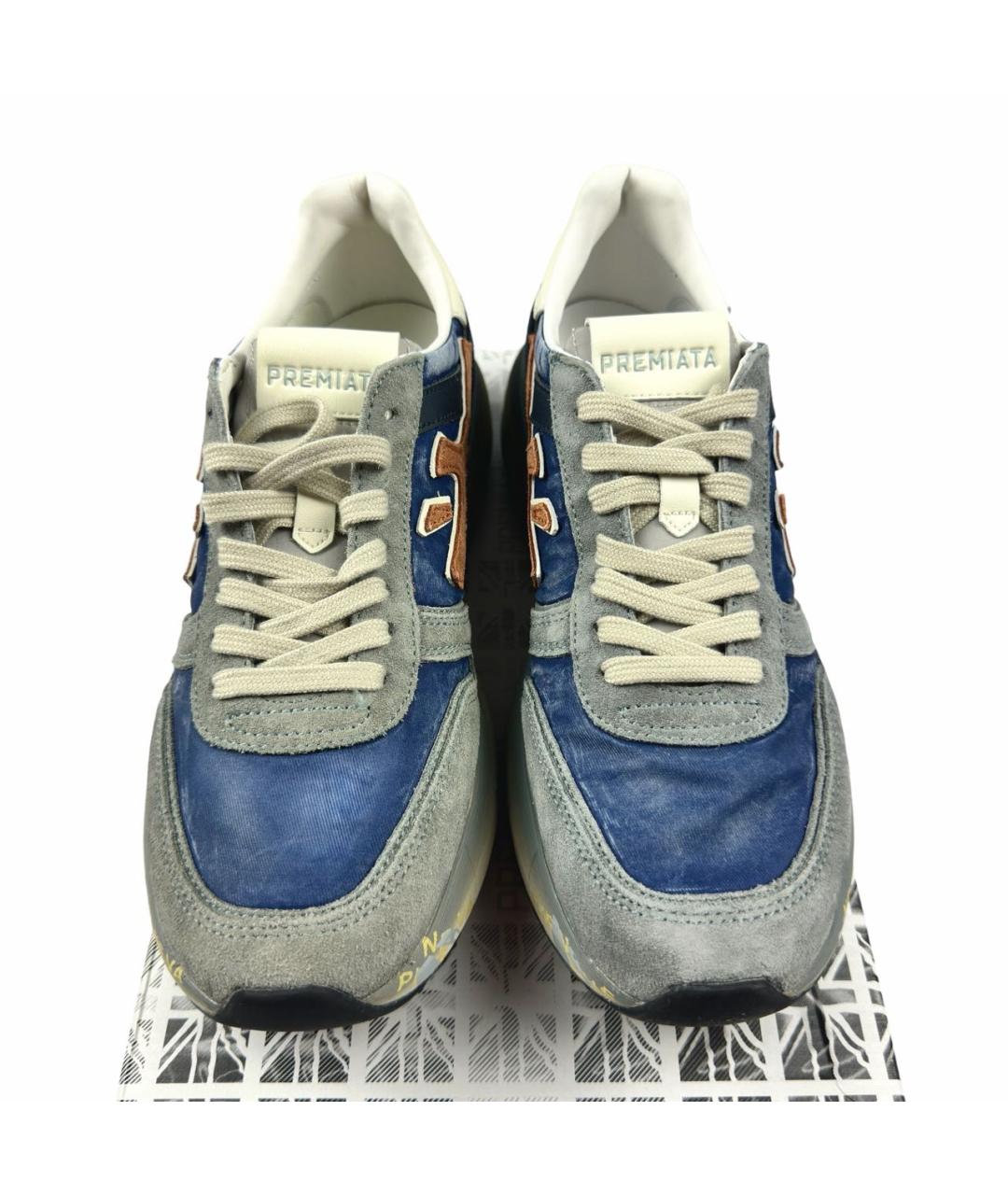 PREMIATA Серые замшевые низкие кроссовки / кеды, фото 7