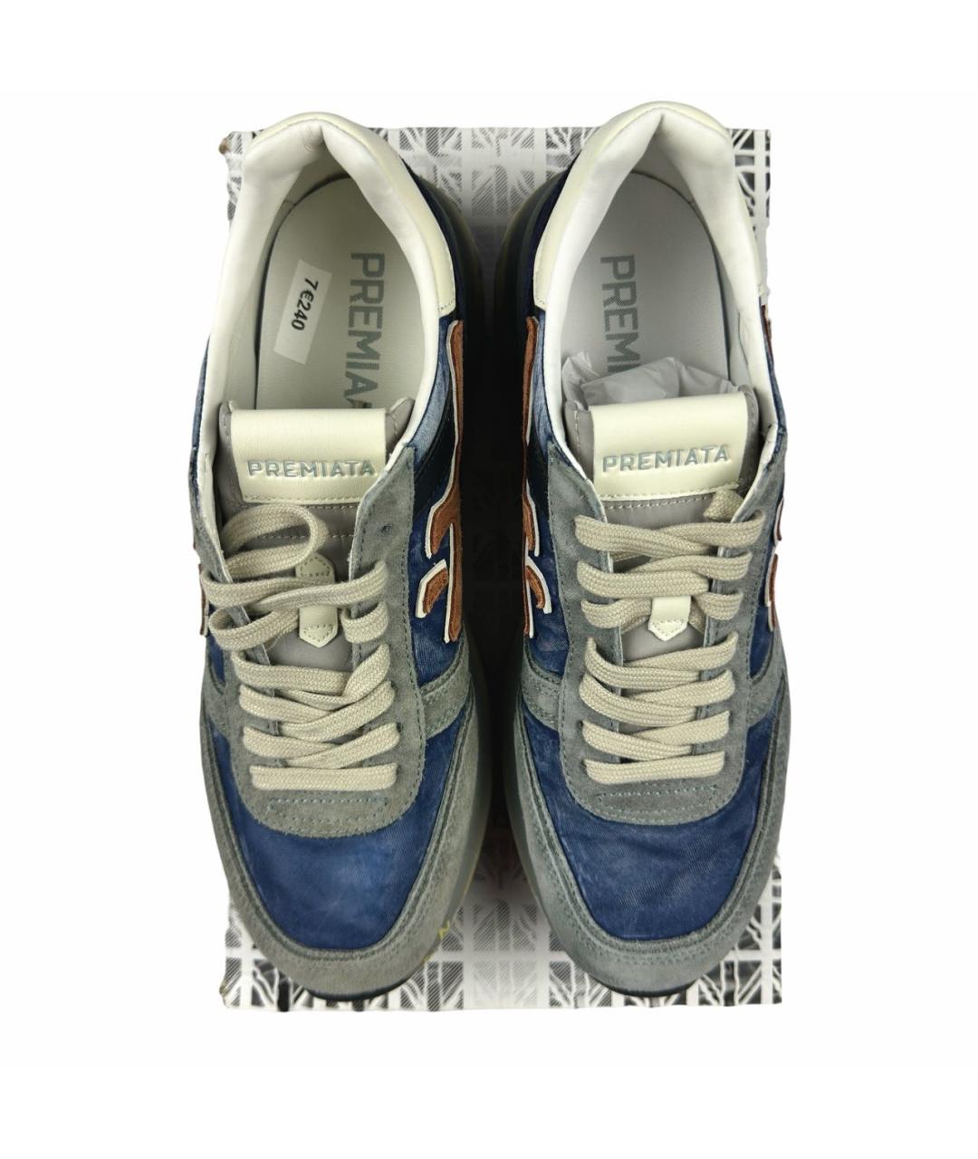 PREMIATA Серые замшевые низкие кроссовки / кеды, фото 3