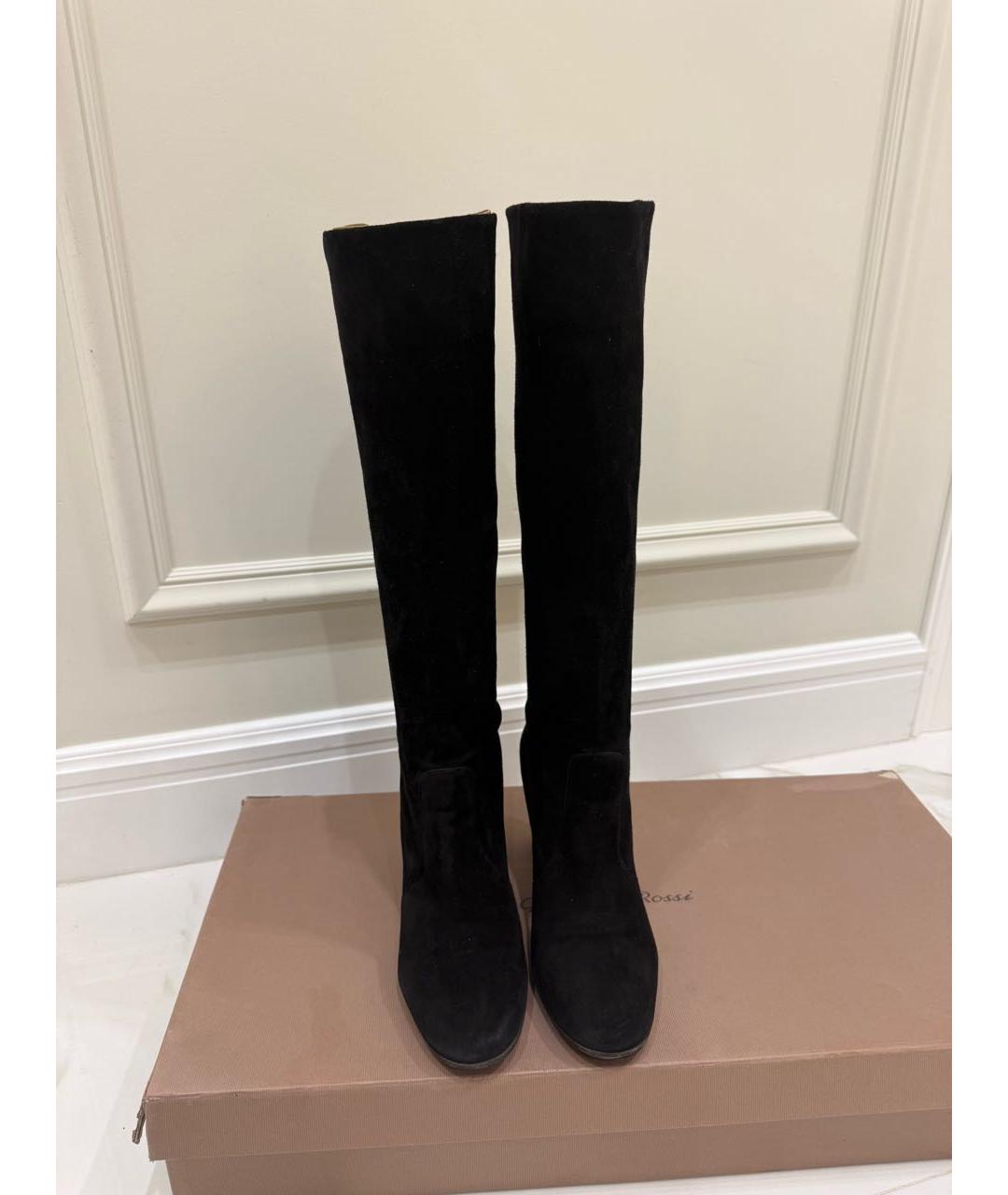 GIANVITO ROSSI Черные замшевые сапоги, фото 2
