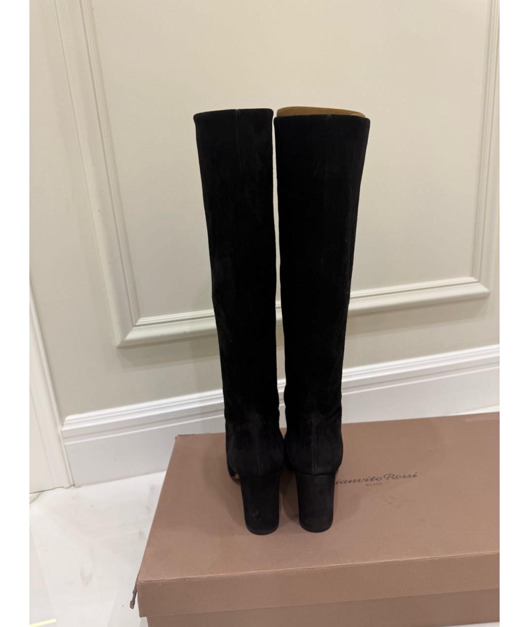 GIANVITO ROSSI Черные замшевые сапоги, фото 4