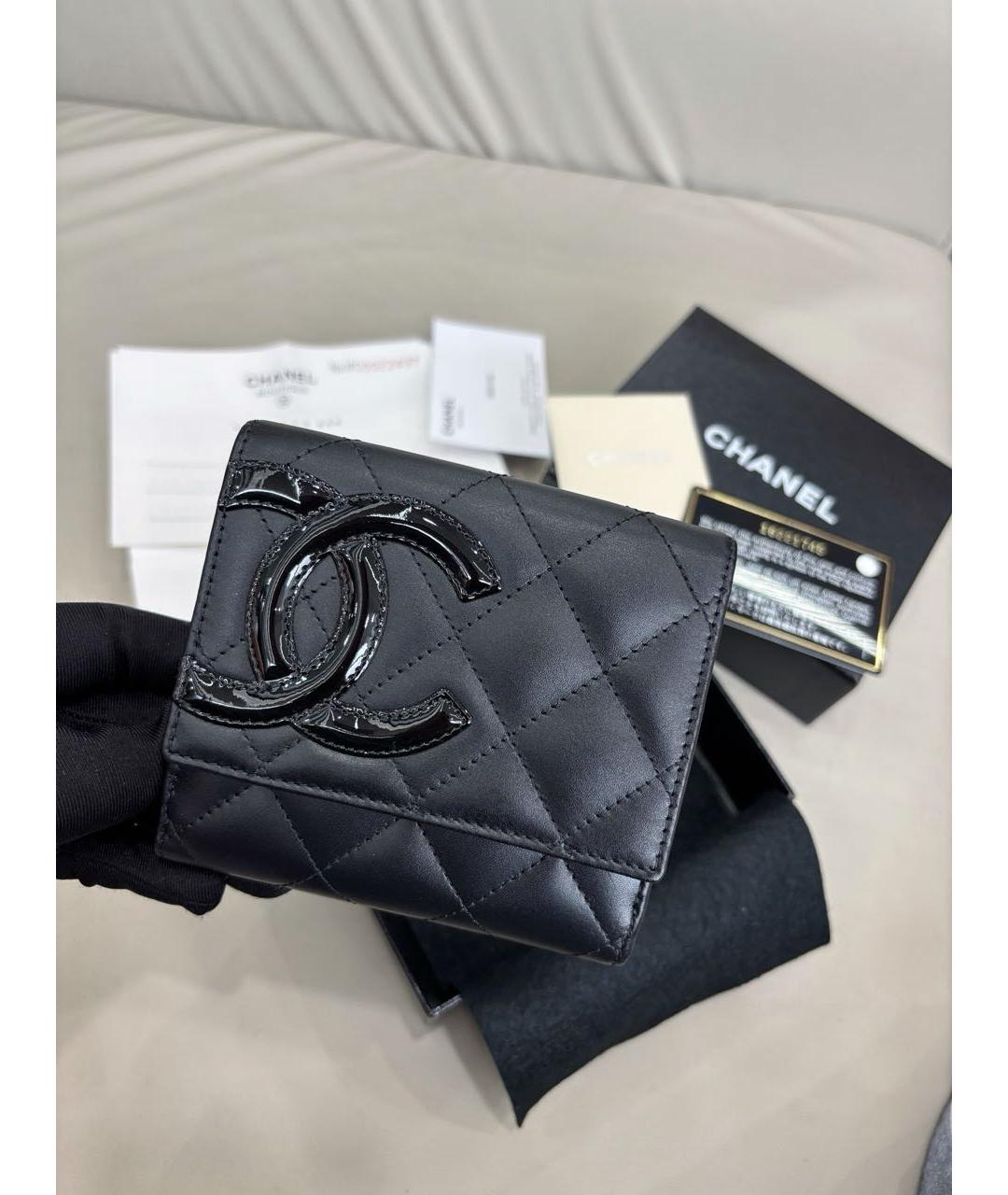CHANEL Черный кожаный кошелек, фото 8