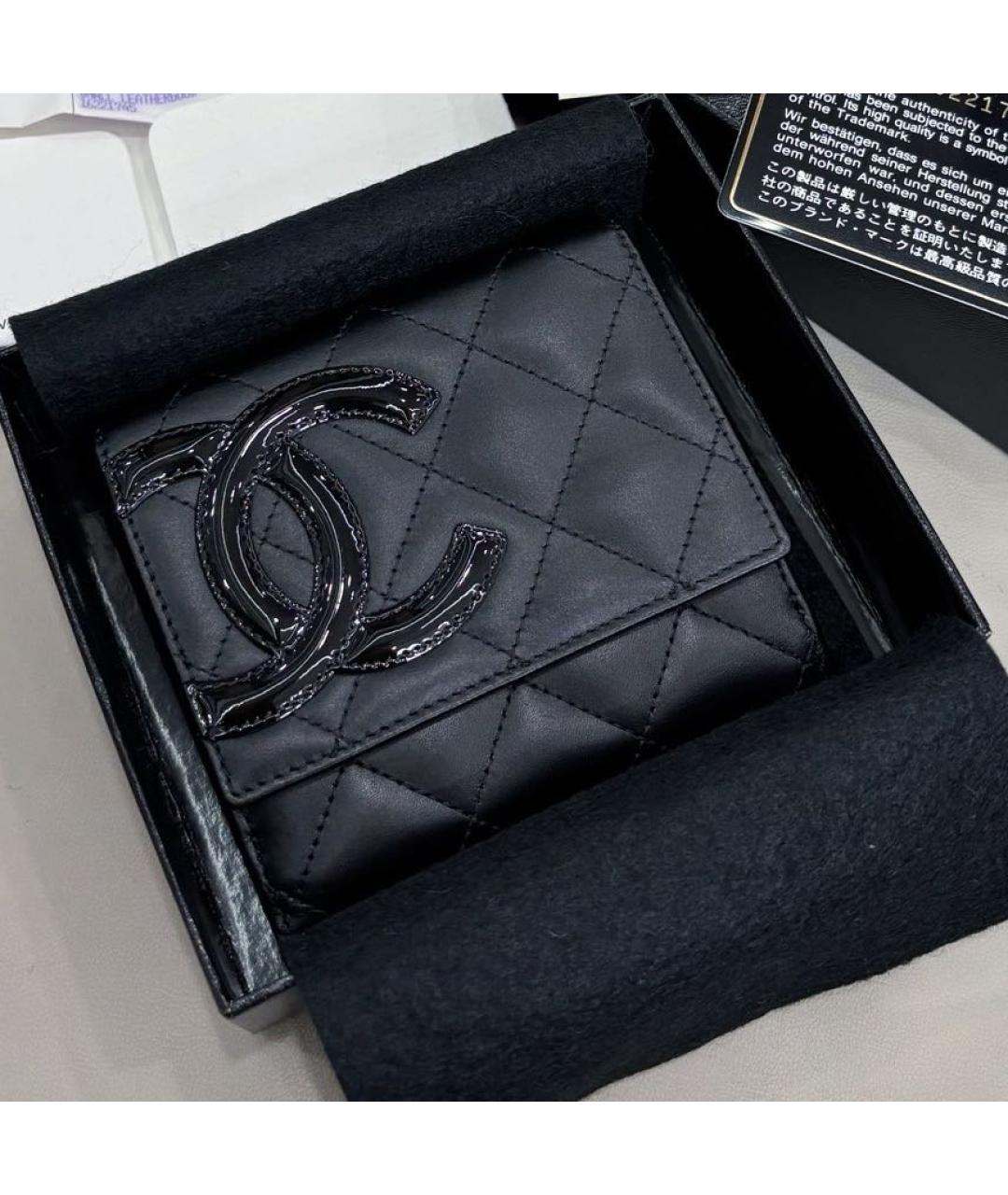 CHANEL Черный кожаный кошелек, фото 2