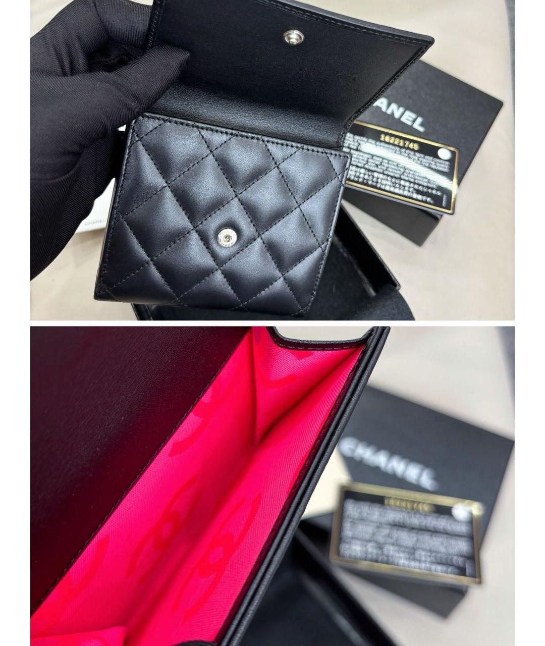 CHANEL Черный кожаный кошелек, фото 7