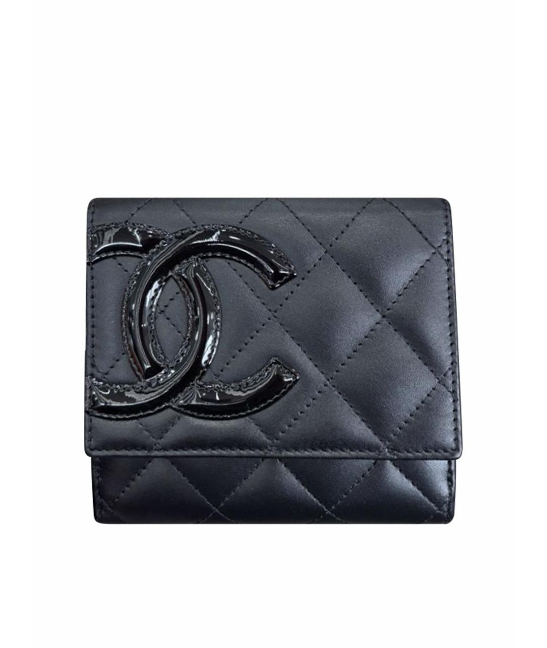 CHANEL Черный кожаный кошелек, фото 1