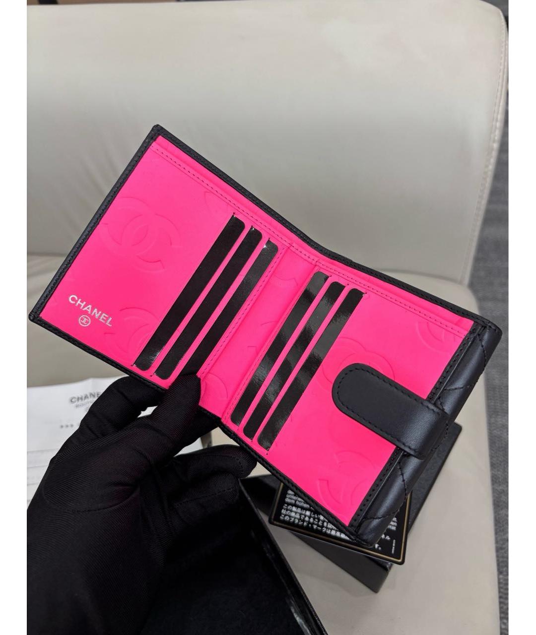 CHANEL Черный кожаный кошелек, фото 5