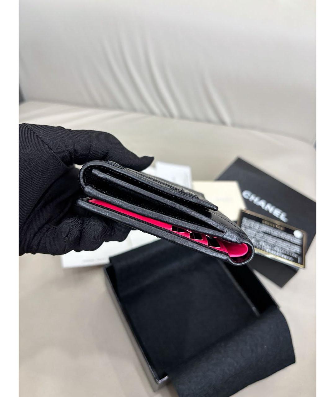 CHANEL Черный кожаный кошелек, фото 3