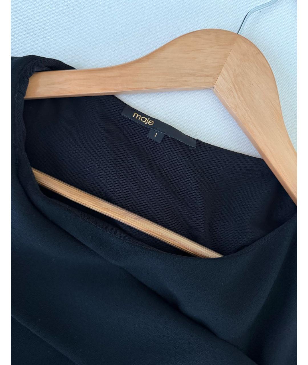 MAJE Черное полиэстеровое коктейльное платье, фото 3