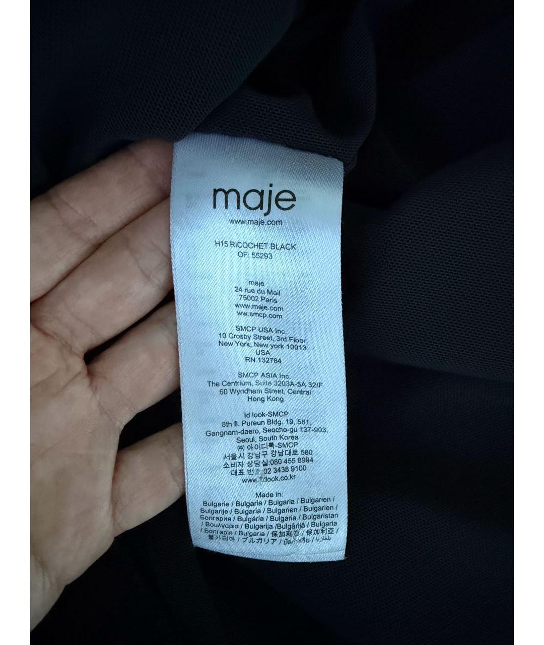 MAJE Черное полиэстеровое коктейльное платье, фото 6