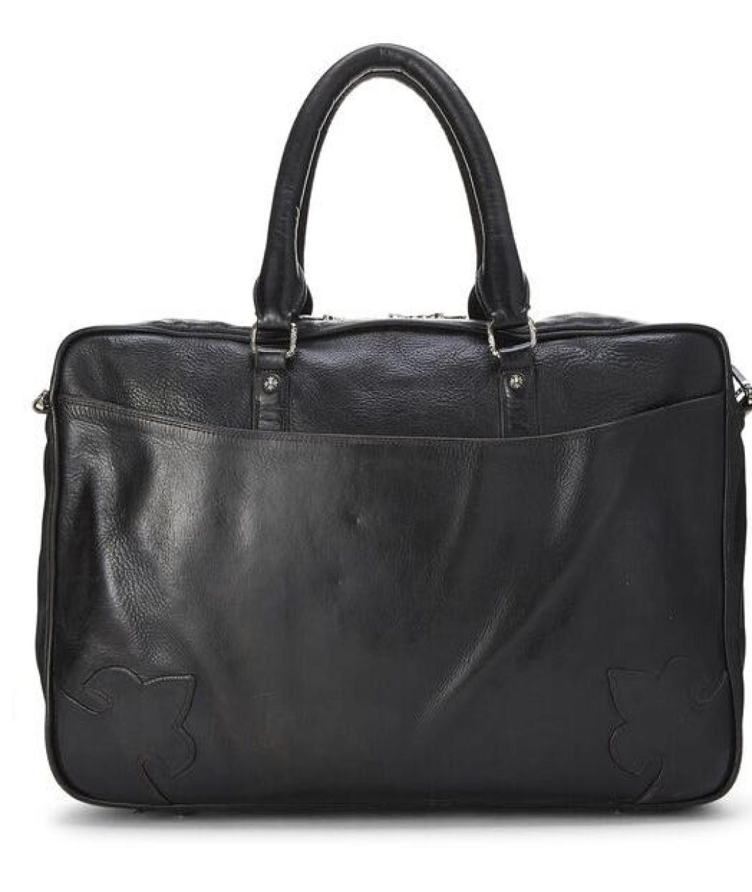 CHROME HEARTS Черная кожаная сумка тоут, фото 1