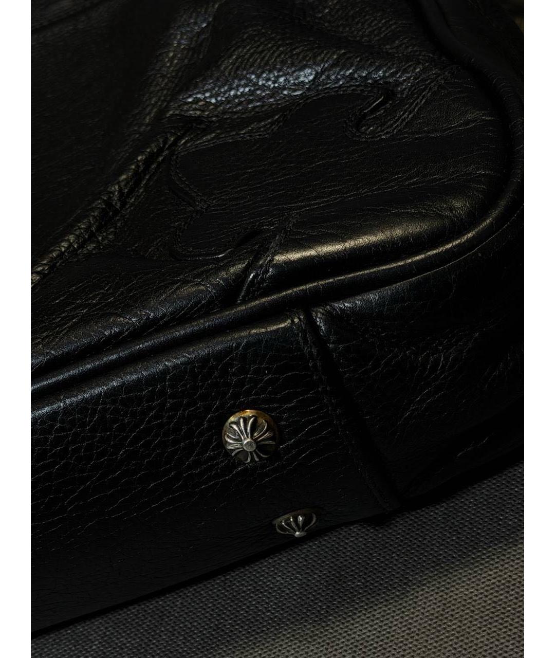 CHROME HEARTS Черная кожаная сумка тоут, фото 8