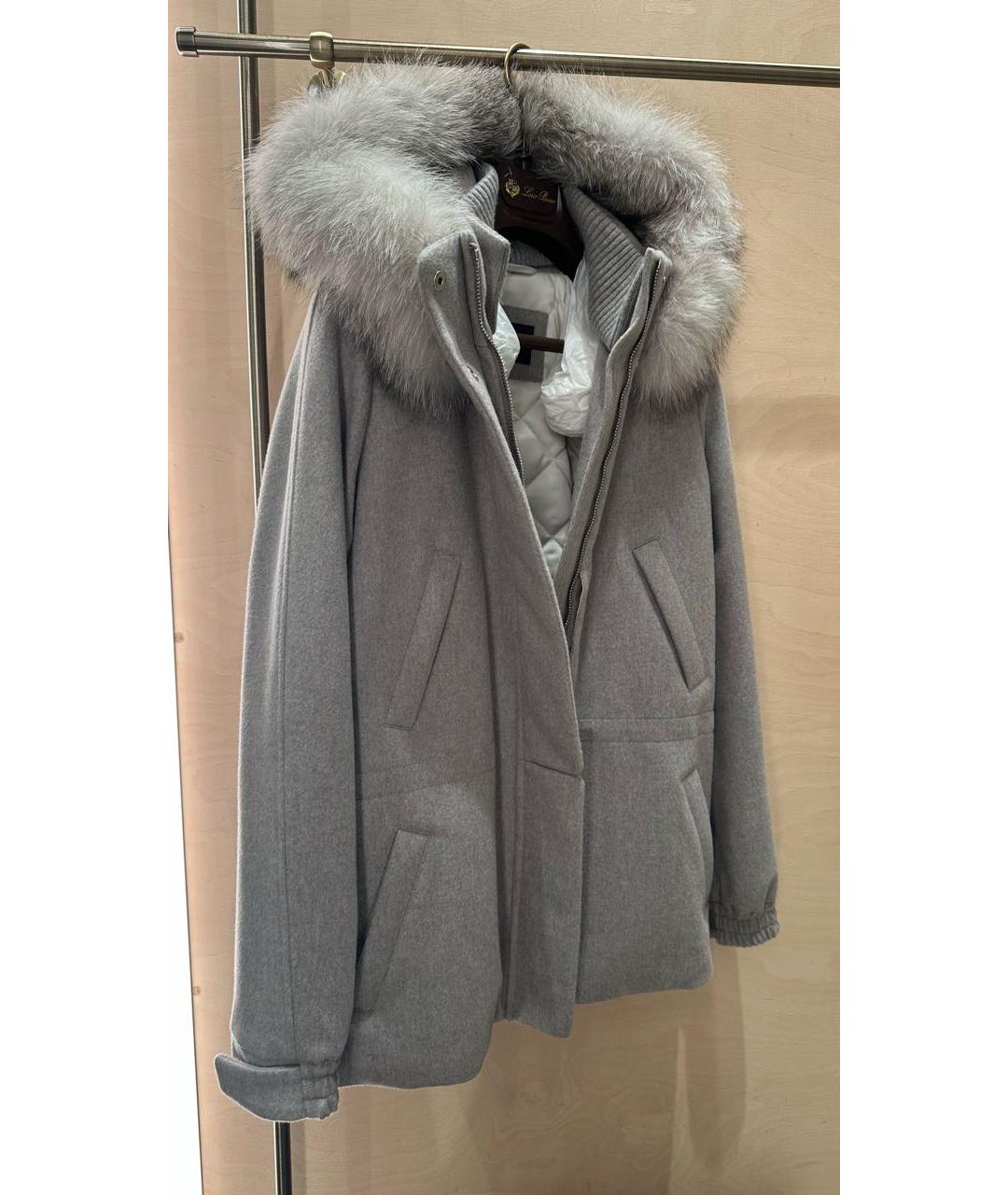 LORO PIANA Серый кашемировый пуховик, фото 2