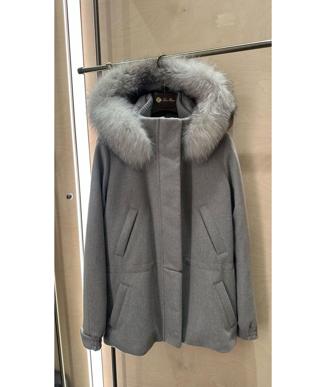 LORO PIANA Серый кашемировый пуховик, фото 9