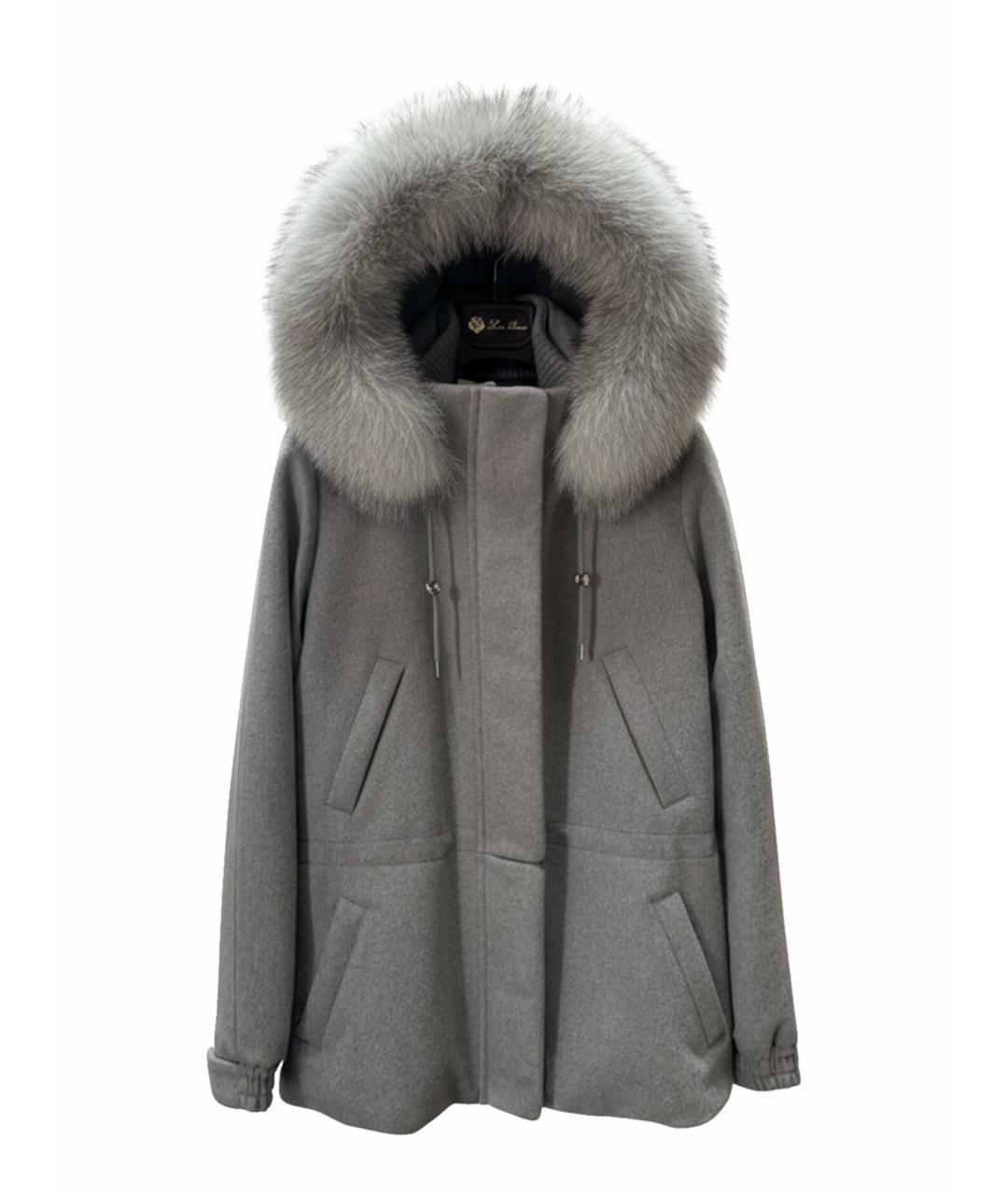 LORO PIANA Серый кашемировый пуховик, фото 1