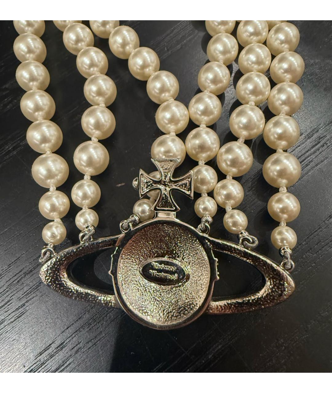 VIVIENNE WESTWOOD Бежевое металлическое колье, фото 6