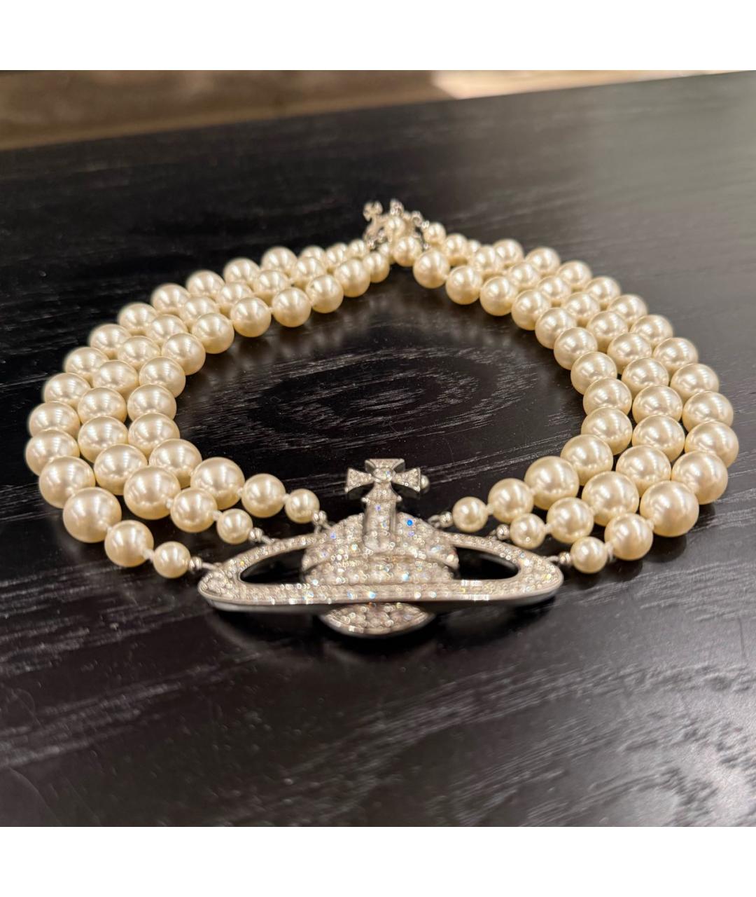 VIVIENNE WESTWOOD Бежевое металлическое колье, фото 2