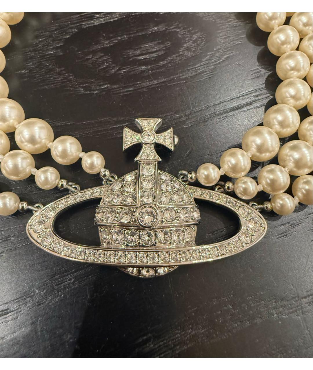 VIVIENNE WESTWOOD Бежевое металлическое колье, фото 3