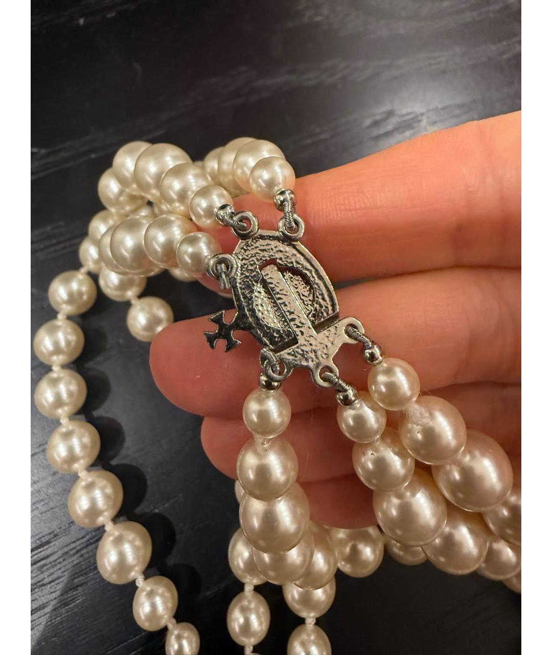 VIVIENNE WESTWOOD Бежевое металлическое колье, фото 5