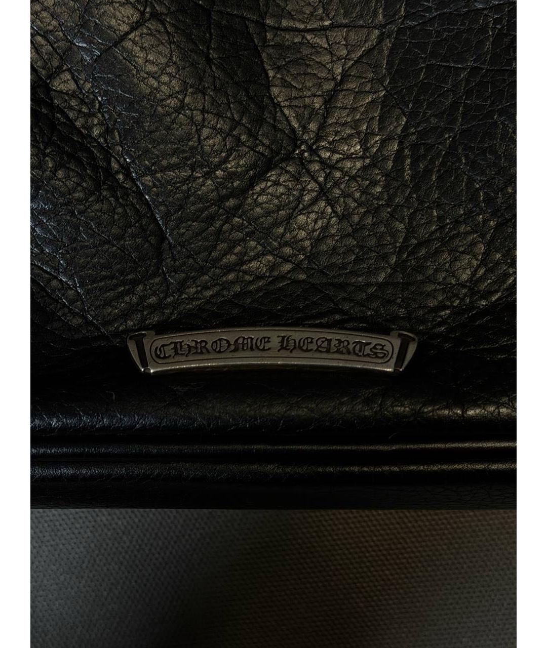 CHROME HEARTS Черная кожаная сумка тоут, фото 7