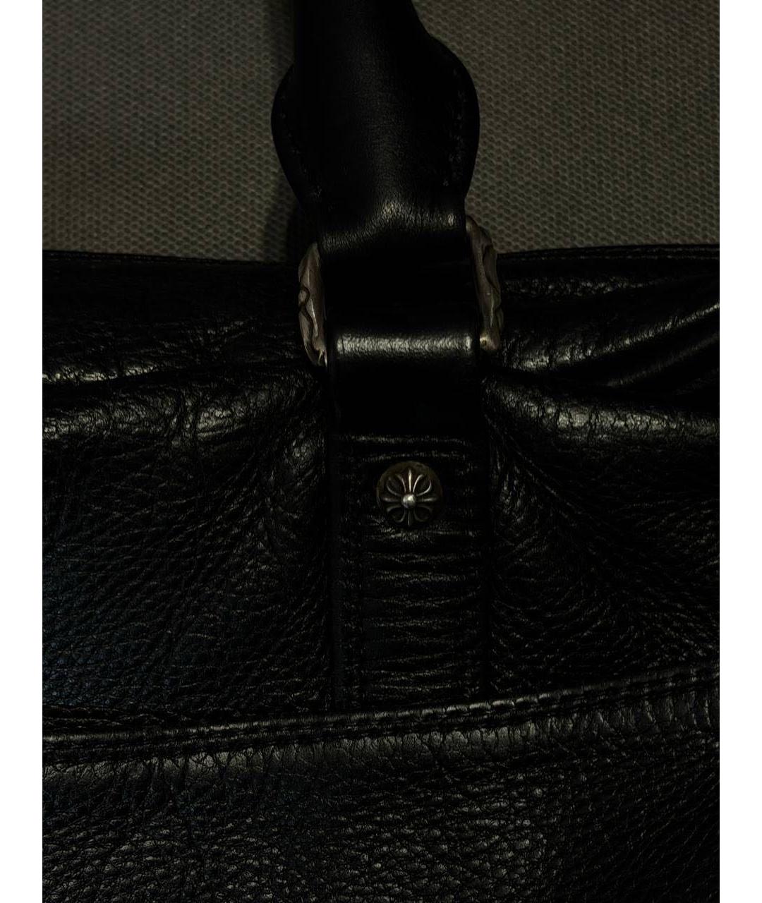 CHROME HEARTS Черная кожаная сумка тоут, фото 5