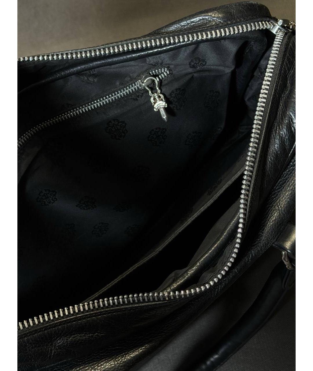 CHROME HEARTS Черная кожаная сумка тоут, фото 6