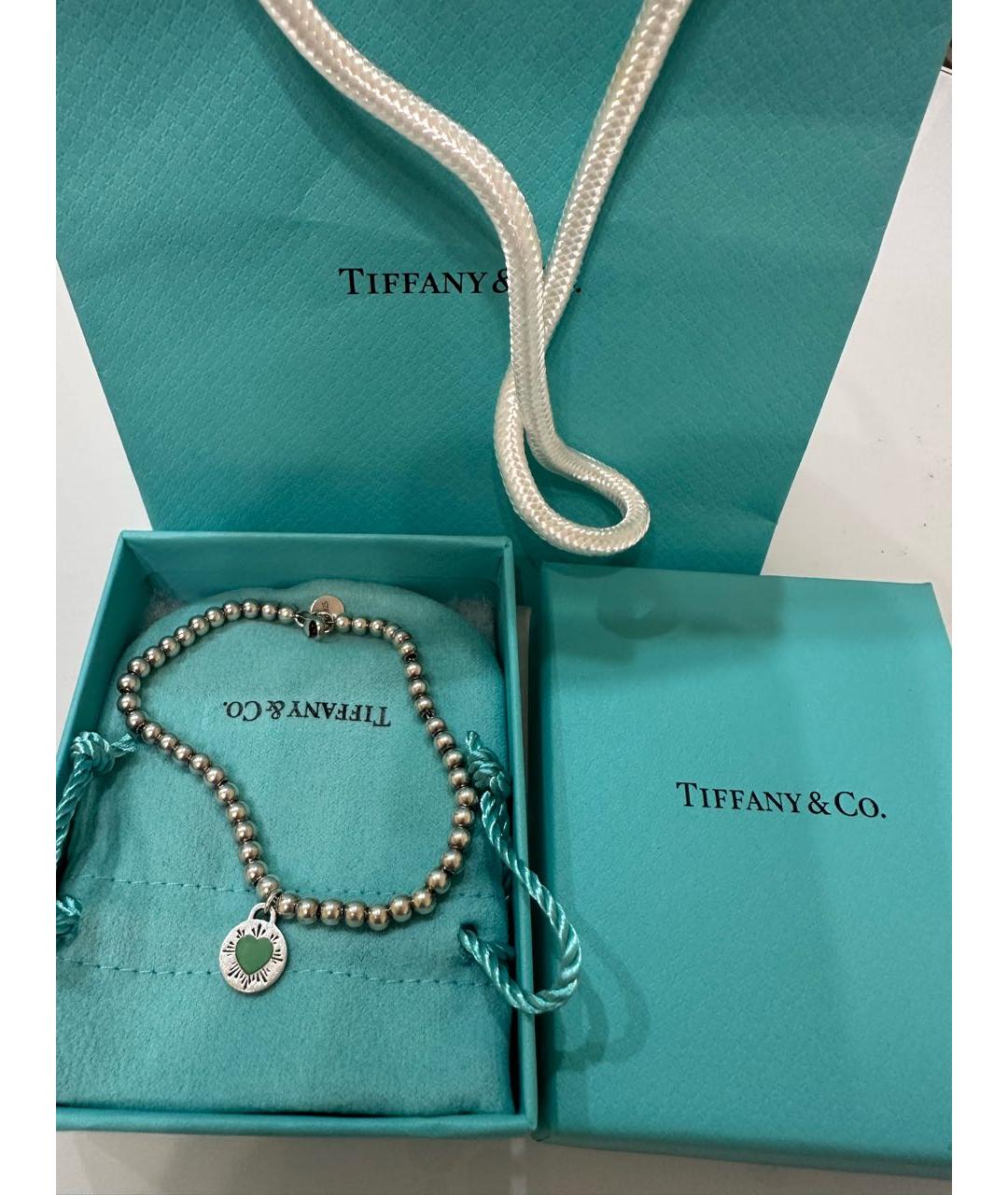 TIFFANY&CO Бирюзовый серебряный браслет, фото 8