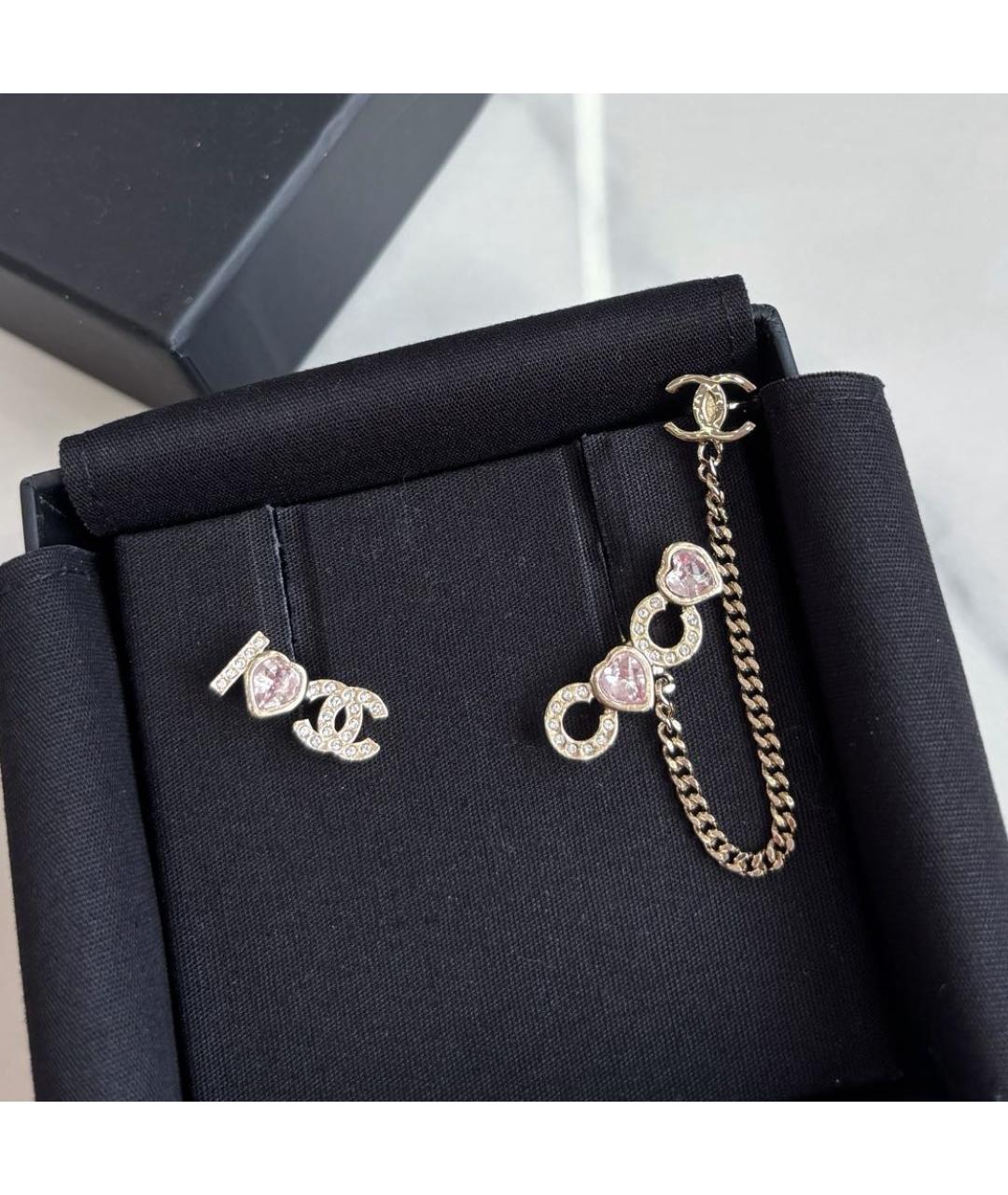 CHANEL Золотые металлические серьги, фото 2