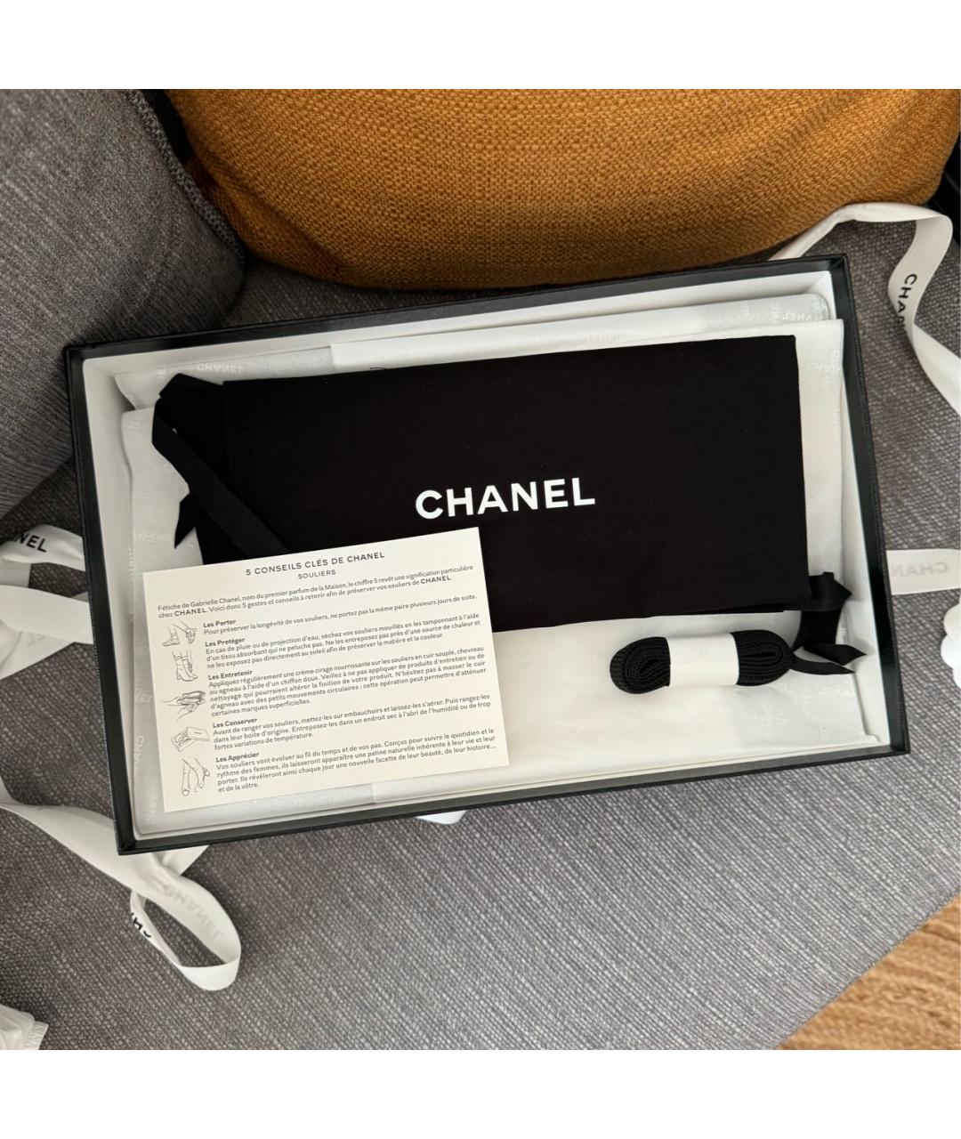 CHANEL Черные кожаные кеды, фото 5