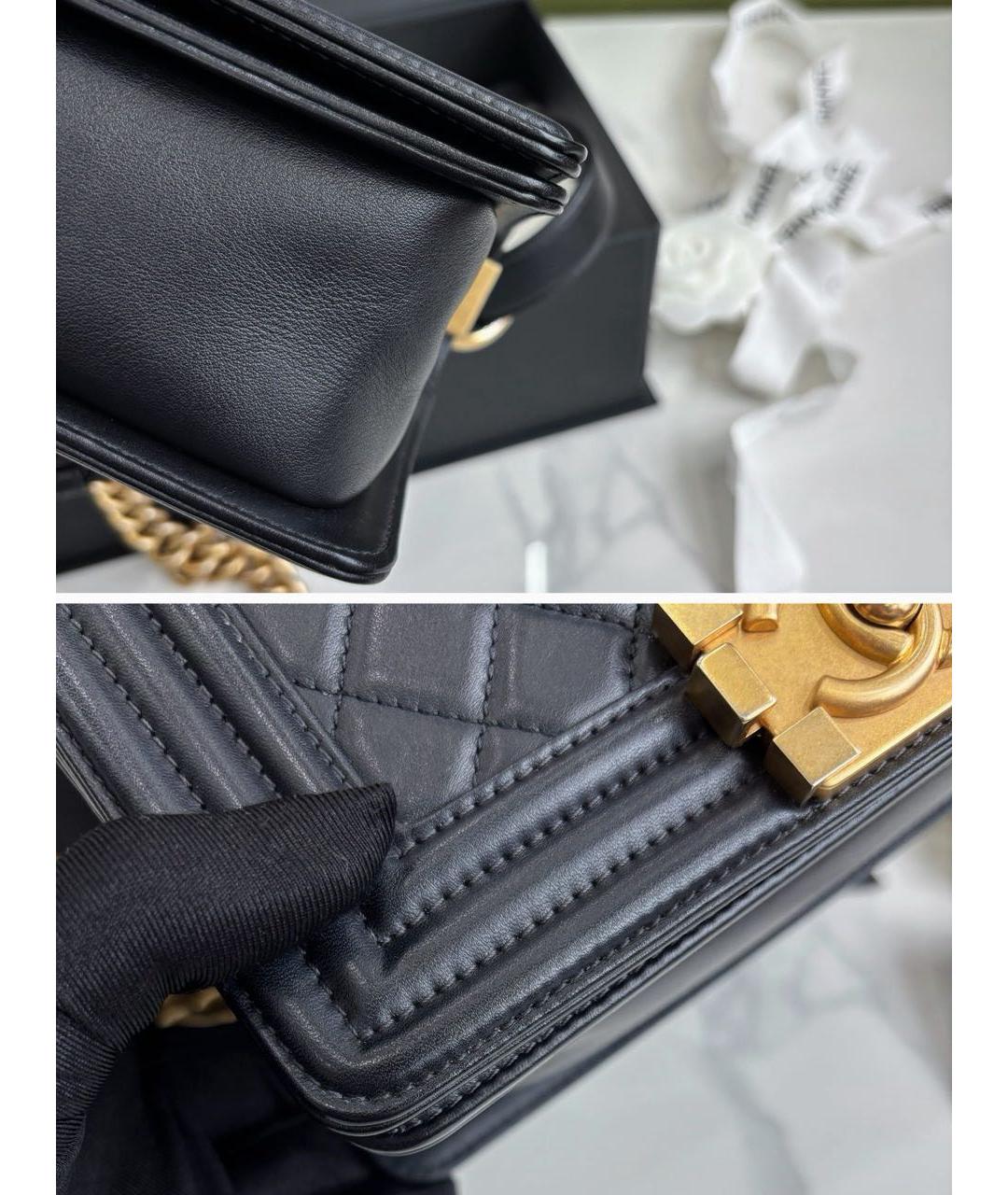 CHANEL Черная кожаная сумка через плечо, фото 6