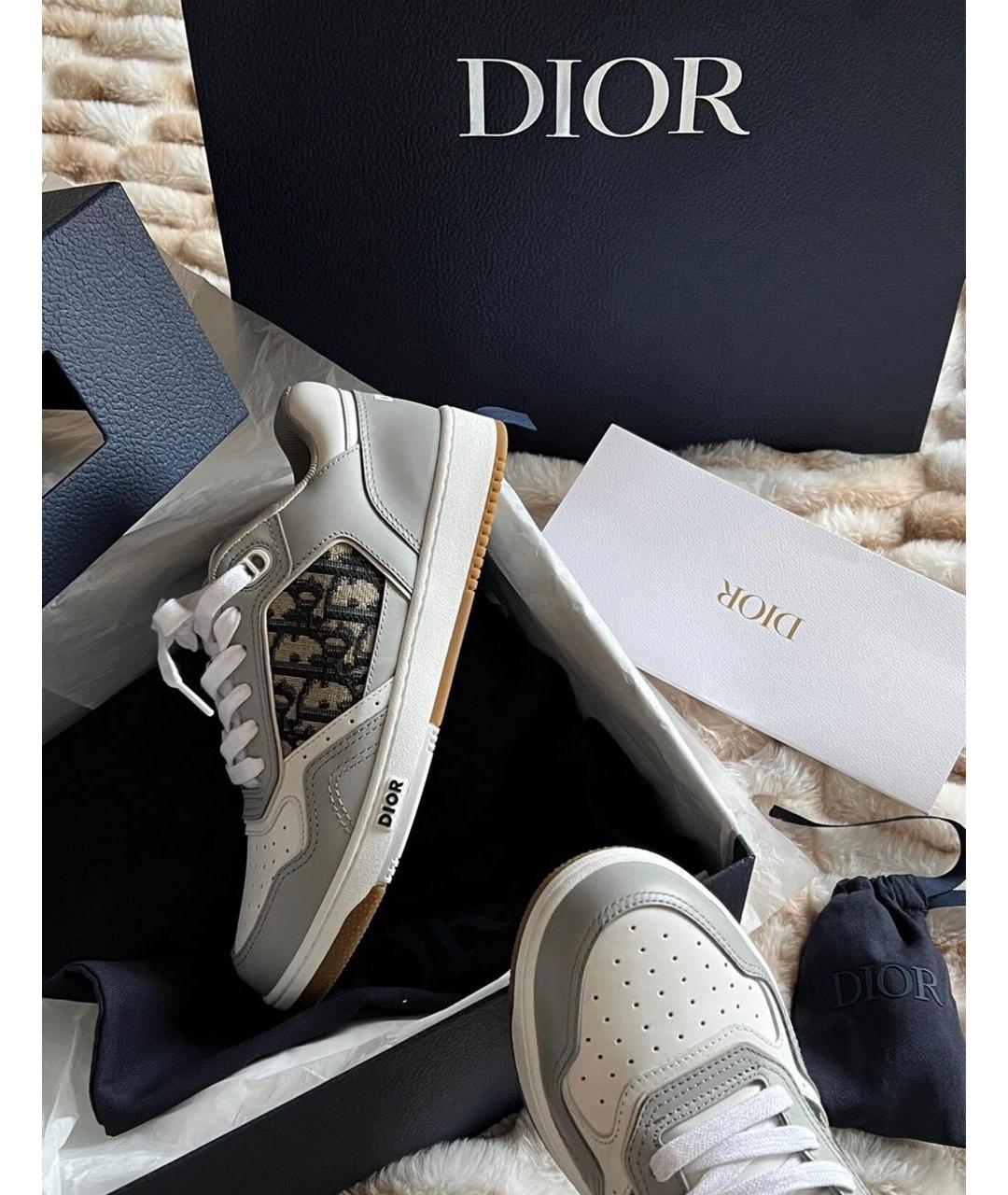 CHRISTIAN DIOR Серые кожаные кеды, фото 6