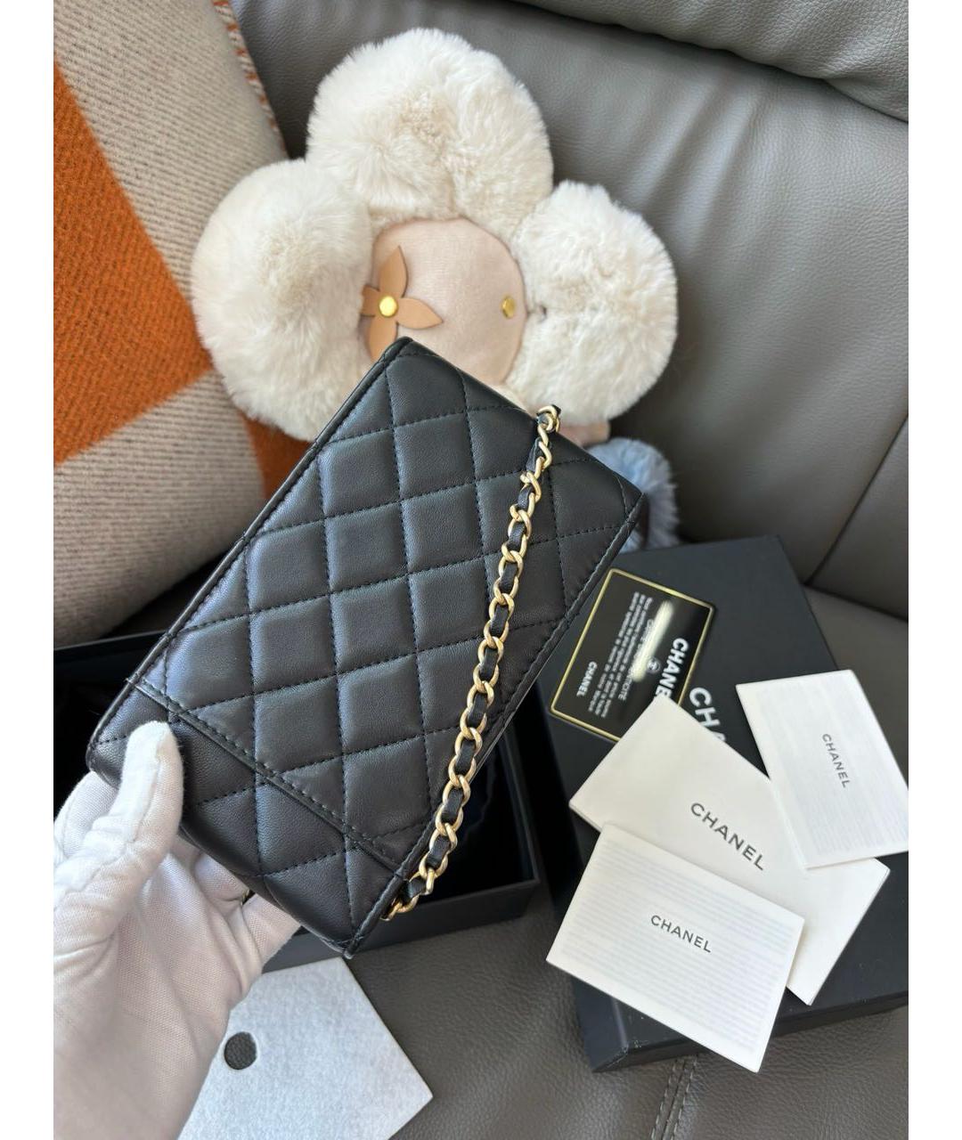 CHANEL Черная кожаная сумка через плечо, фото 3