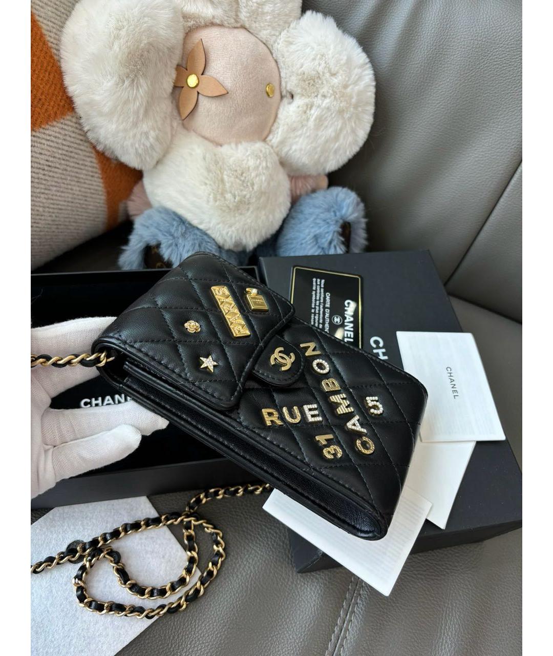 CHANEL Черная кожаная сумка через плечо, фото 2