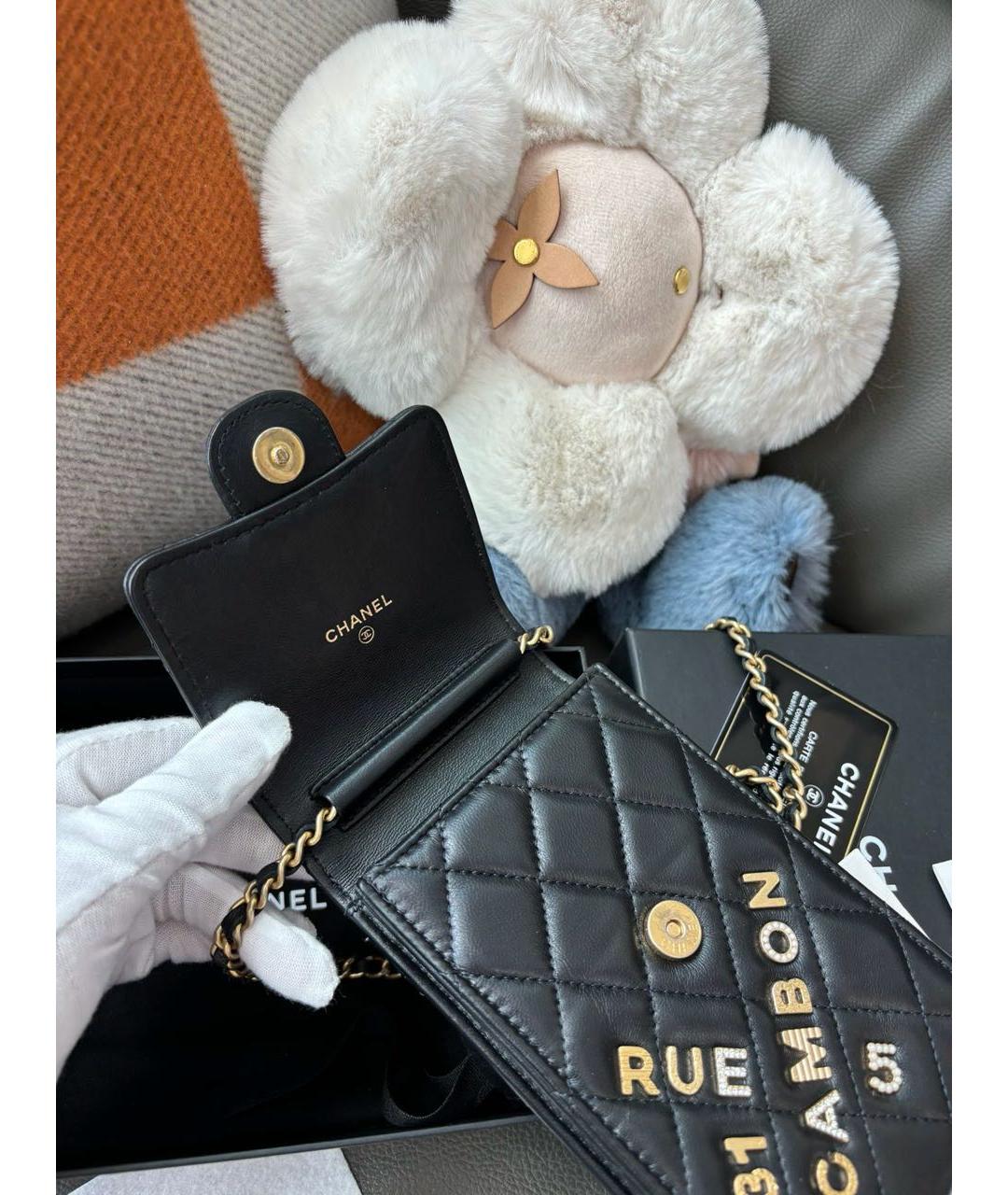 CHANEL Черная кожаная сумка через плечо, фото 4