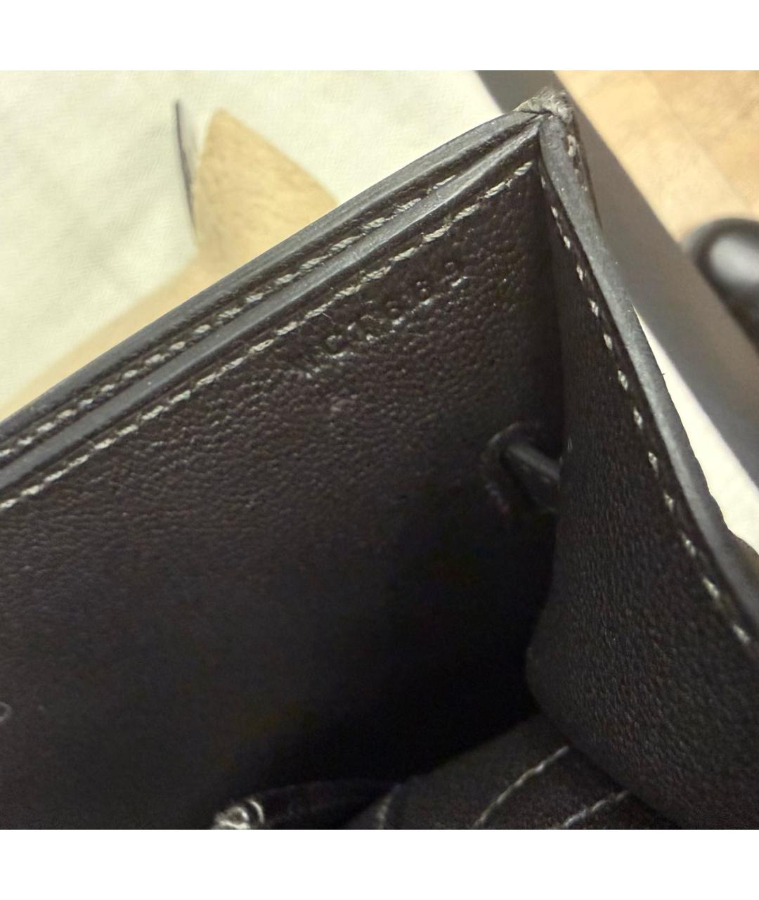 HERMES Антрацитовый кожаный портфель, фото 7