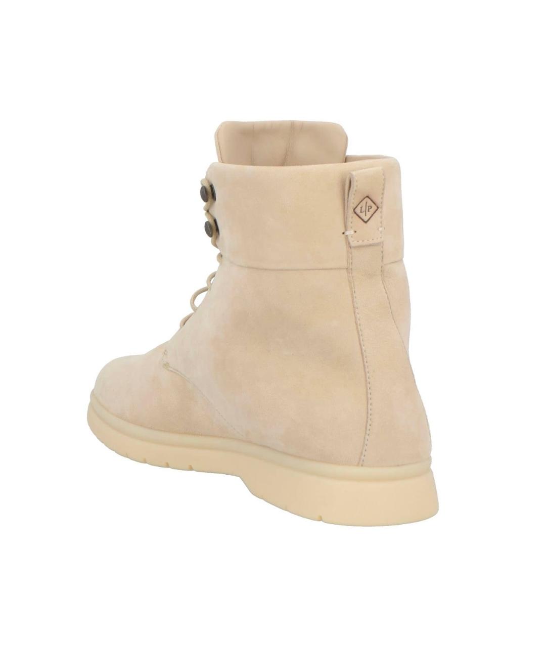 LORO PIANA Бежевые замшевые ботинки, фото 4