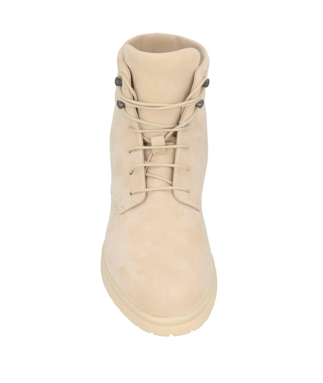 LORO PIANA Бежевые замшевые ботинки, фото 3