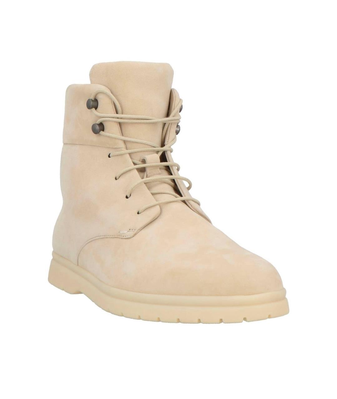 LORO PIANA Бежевые замшевые ботинки, фото 2