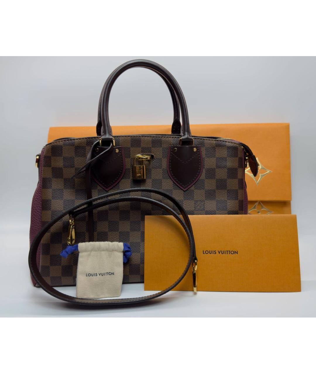 LOUIS VUITTON Коричневая кожаная сумка с короткими ручками, фото 5