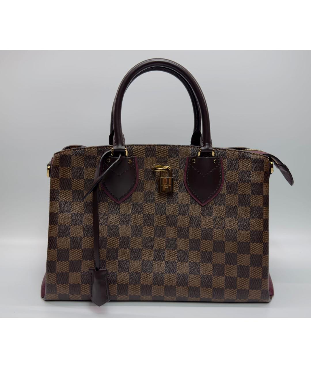 LOUIS VUITTON Коричневая кожаная сумка с короткими ручками, фото 9