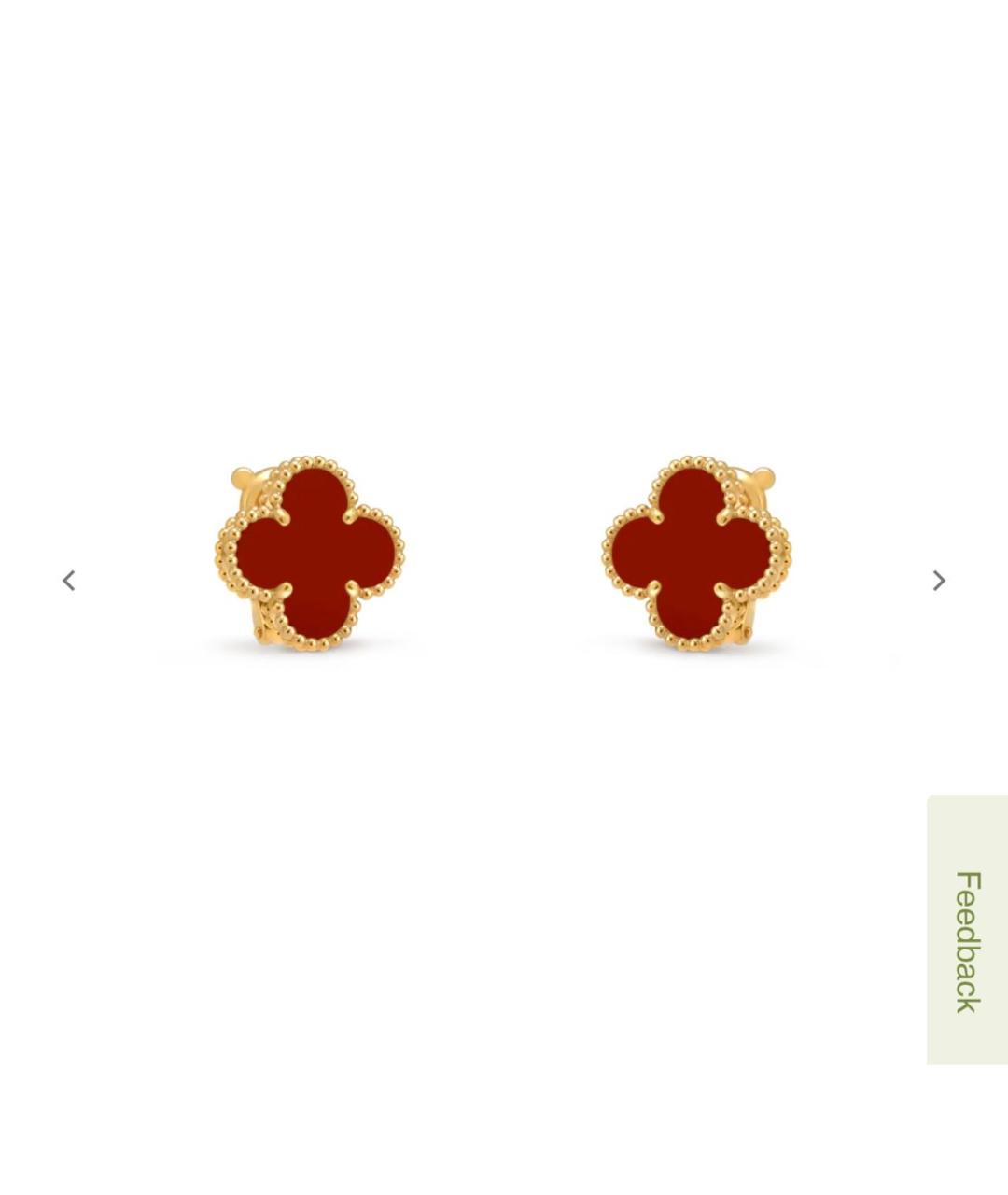 VAN CLEEF & ARPELS Бордовые серьги из желтого золота, фото 7