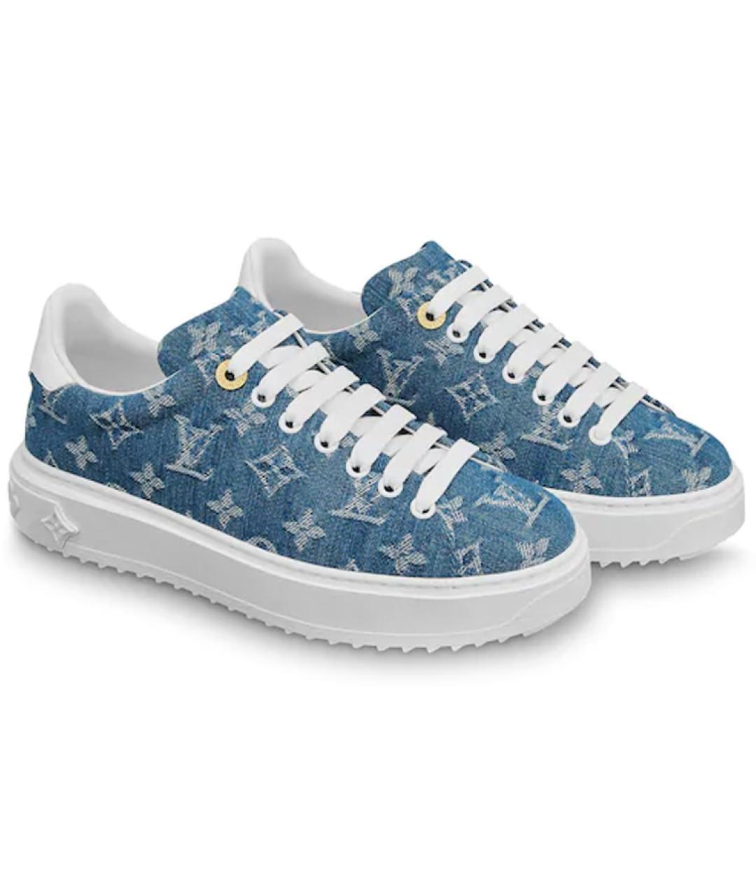 LOUIS VUITTON Голубые текстильные кроссовки, фото 3