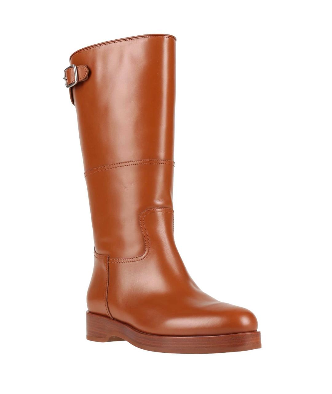 LORO PIANA Коричневые кожаные сапоги, фото 2