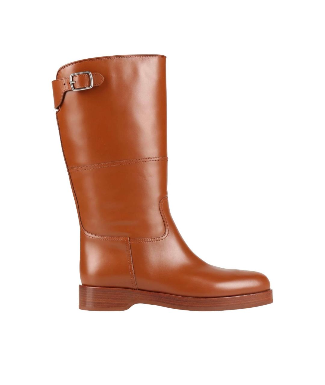 LORO PIANA Коричневые кожаные сапоги, фото 1