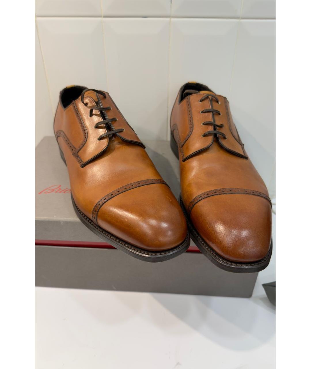 BRIONI Коричневые кожаные туфли, фото 3