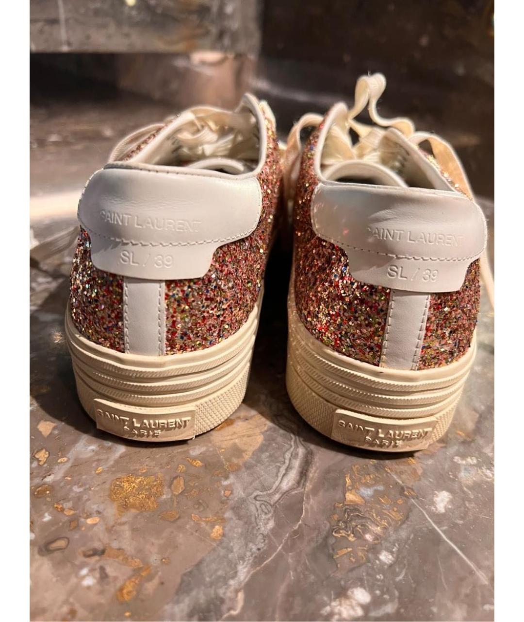 SAINT LAURENT Мульти кожаные кроссовки, фото 4