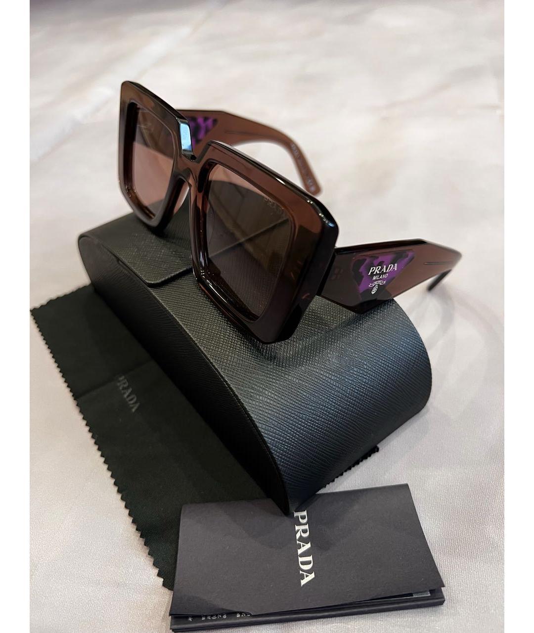 PRADA Коричневые солнцезащитные очки, фото 2