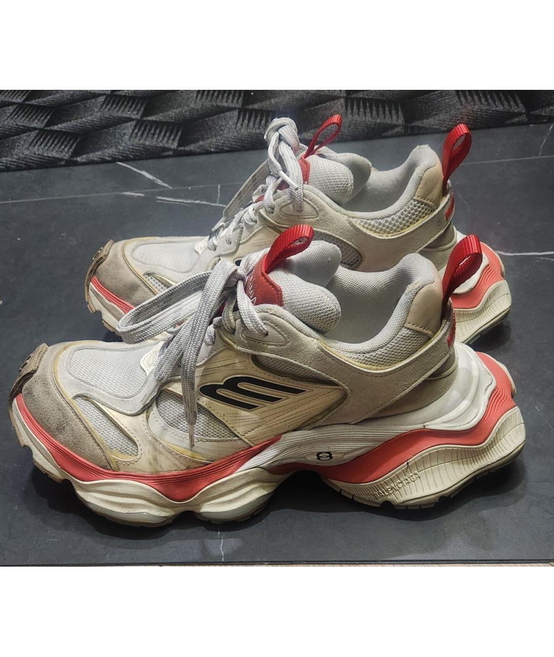 BALENCIAGA Белые замшевые низкие кроссовки / кеды, фото 7