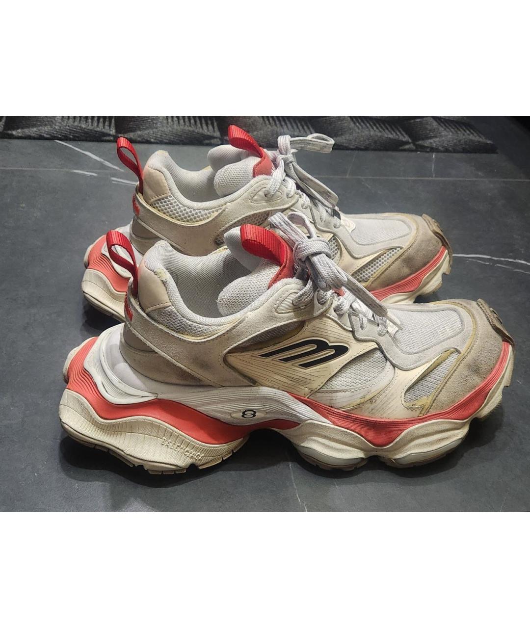 BALENCIAGA Белые замшевые низкие кроссовки / кеды, фото 6