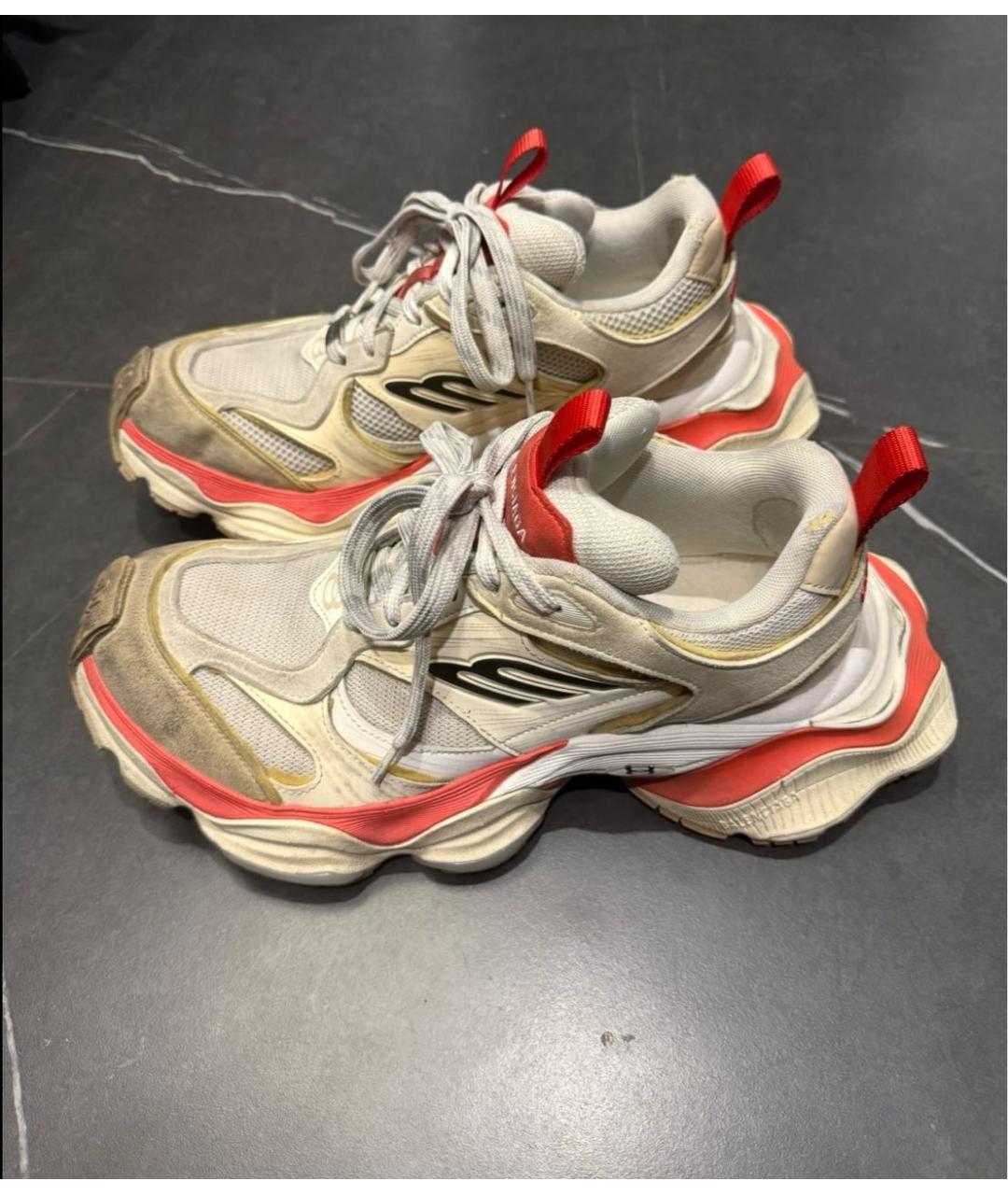 BALENCIAGA Белые замшевые низкие кроссовки / кеды, фото 9