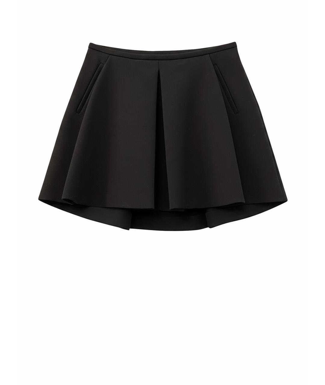 ROBERTO CAVALLI Черная шерстяная юбка мини, фото 1